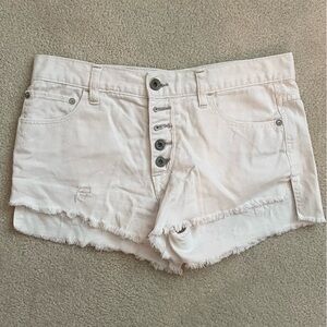 White jean shorts